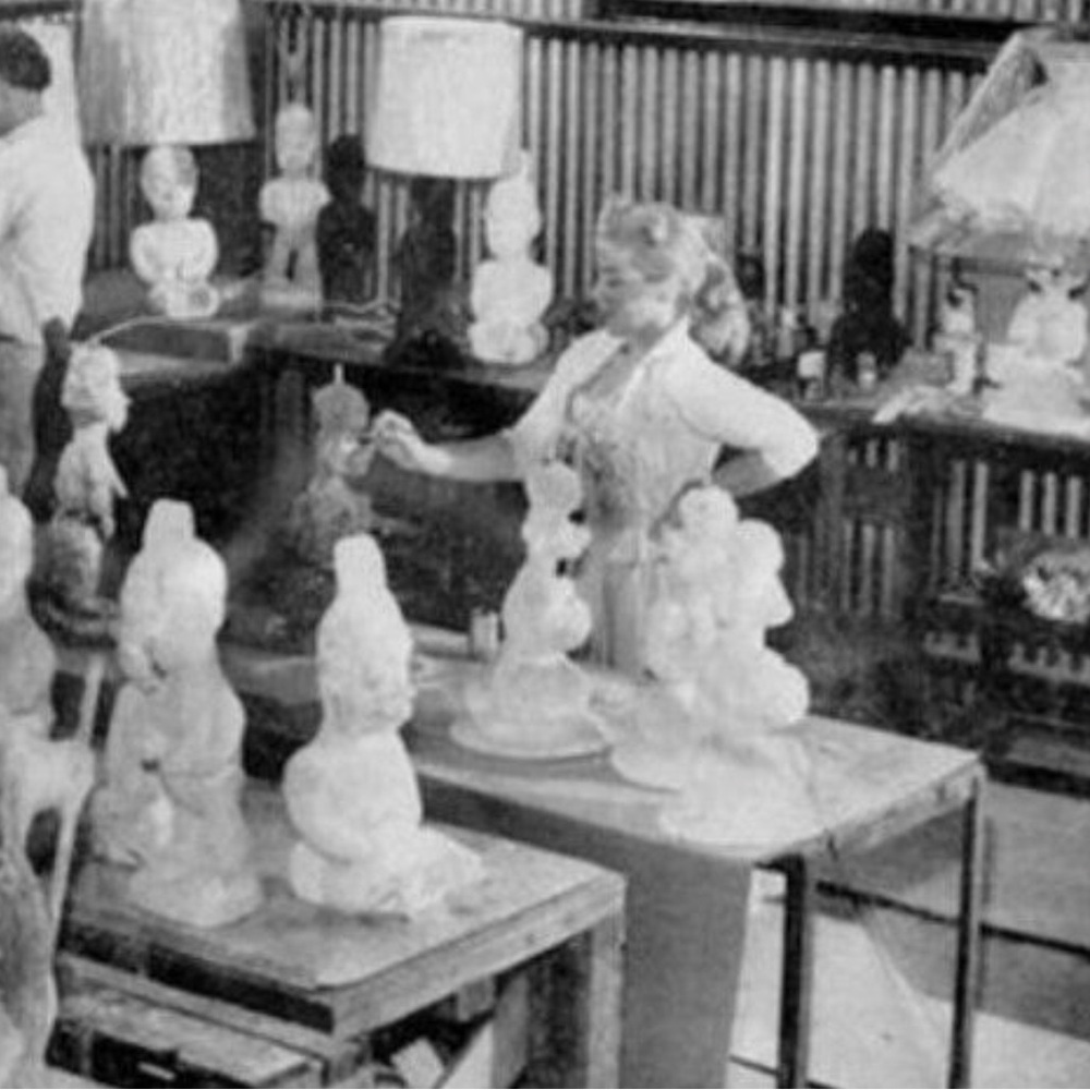 Phyllis Morris Textured poodle lamp collectors